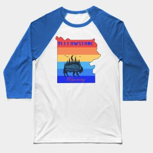 Wyoming Yellowstone National Park, Bison Baseball T-Shirt